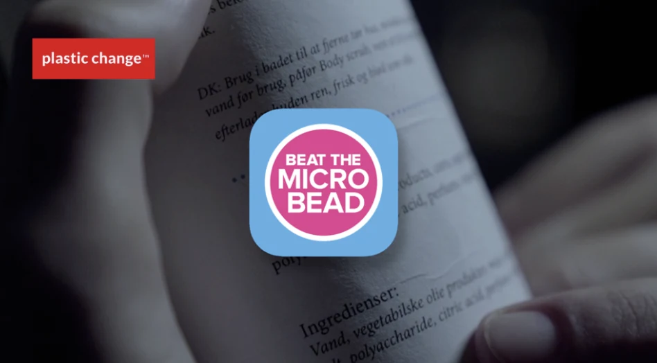 Screenshot of the frontpage for Beat the microbead