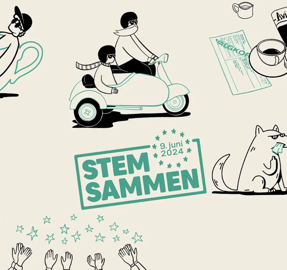 Screenshot of the frontpage for Stem sammen 2024