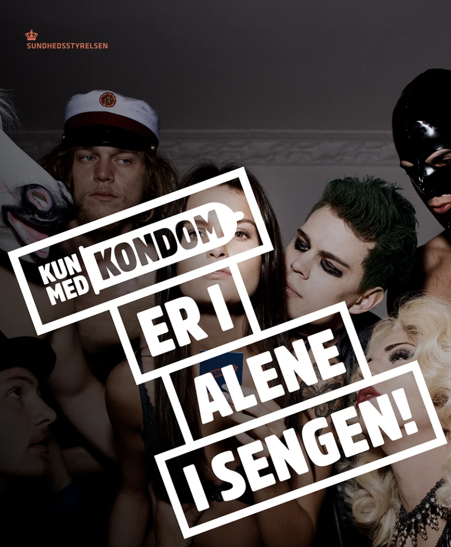 Screenshot of the frontpage for Kun med kondom